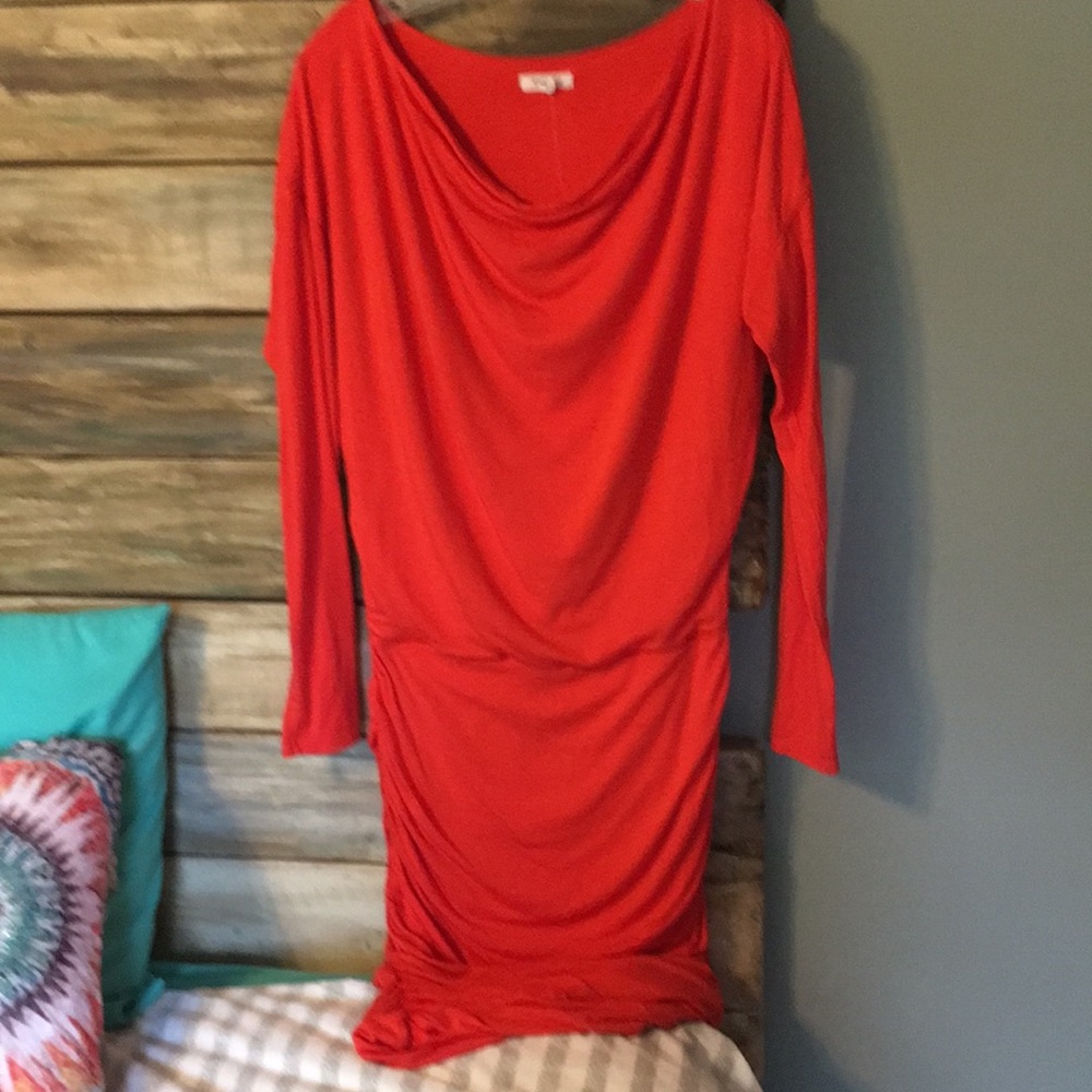 Sexy Orange Jersey Dress